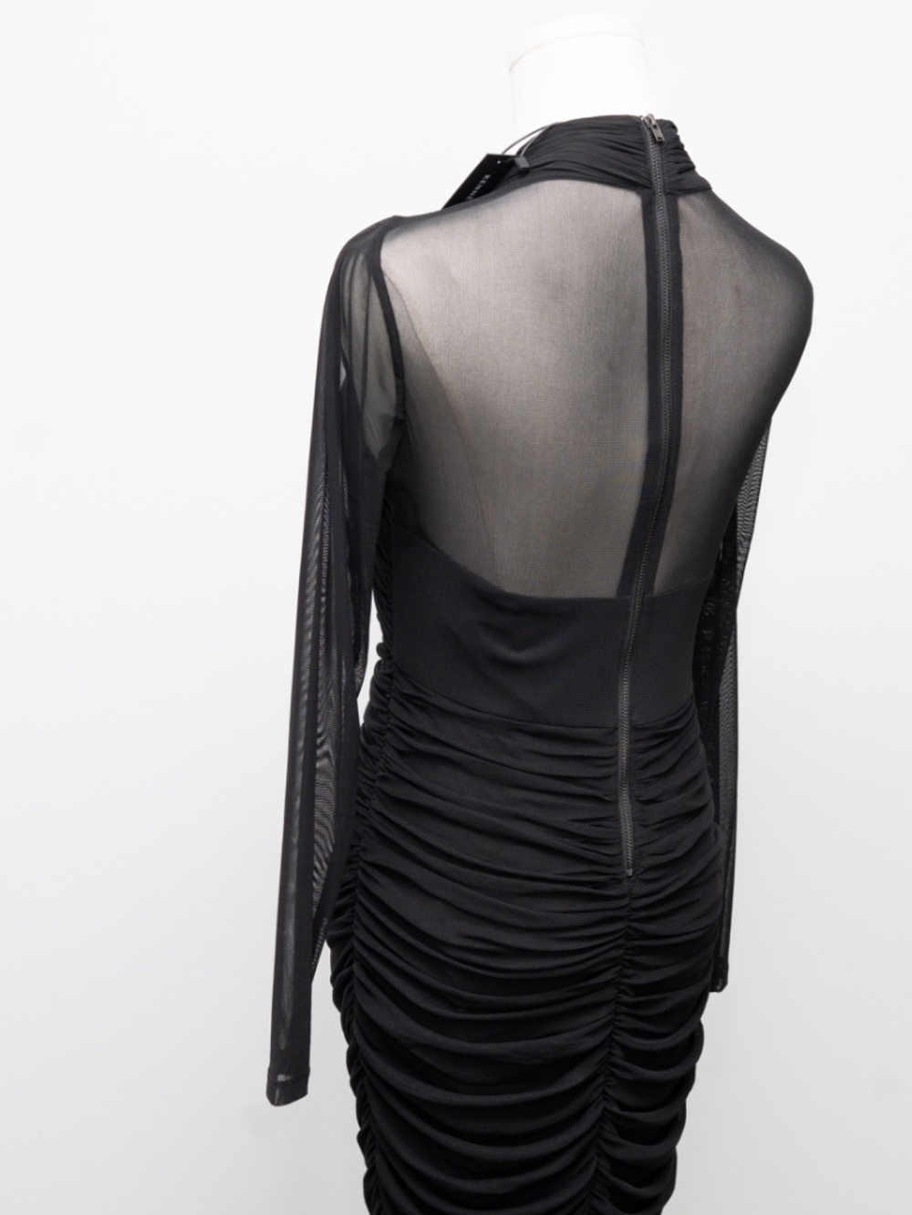 Kenneth Cole - Side Ruched Mesh Bodycon Dress - Picture 12 of 12